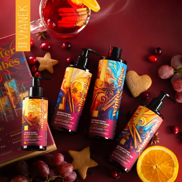 Vianek, zestaw do ciała Winter Vibes o zapachu grzanego wina, 400 ml + 300 ml + 300 ml + 145 ml