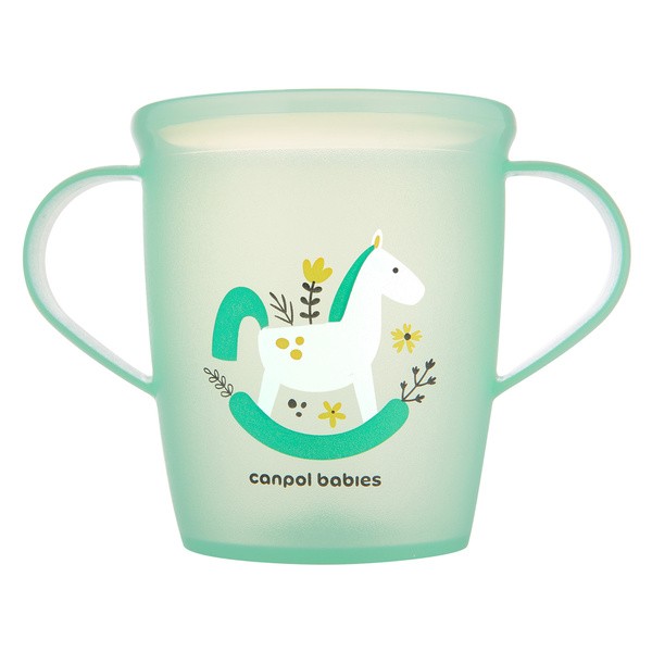 Canpol Babies, kubek otwarty z uchwytami Toys, 250 ml, zielony, 1 szt.