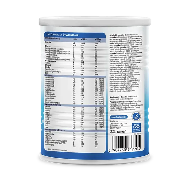 Laktowit Laktoferyna+MFGM 3, produkt w proszku na bazie mleka dla dzieci po 1. roku życia, 400 g