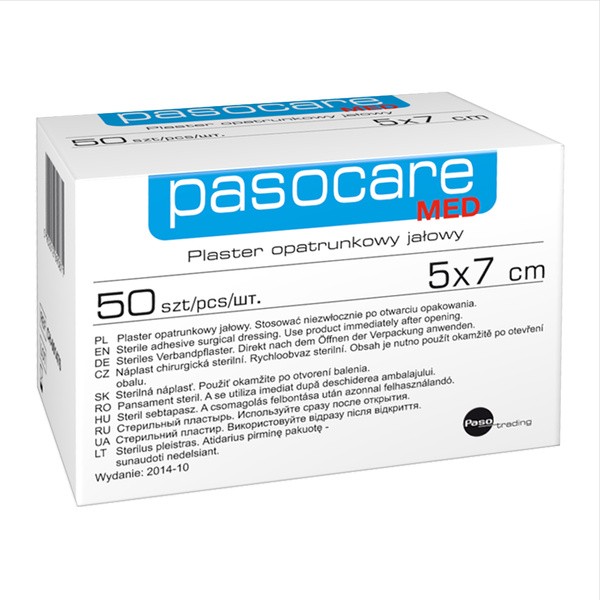 Pasocare Med, plaster opatrunkowy, jałowy, 5 cm x 7 cm, 50 szt.