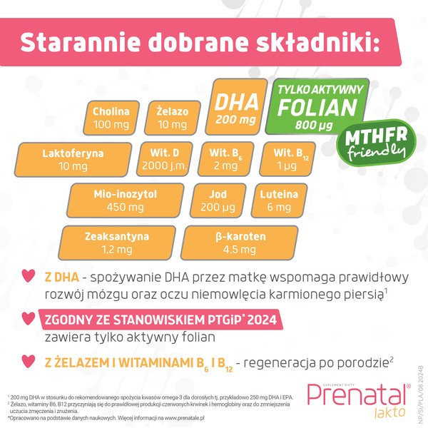 Prenatal Lakto, kapsułki miękkie + kapsułki twarde, 30 szt. + 30. szt.