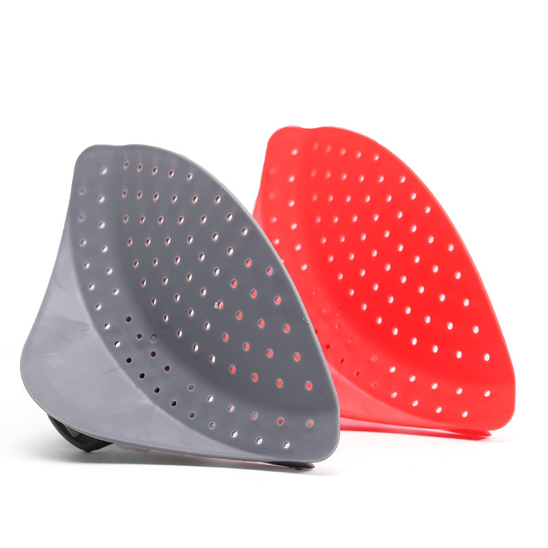 Silikonowy durszlak z klipsem ze stali nierdzewnej, sitko do płukania ryżu, odcedzanie makaronu, warzyw, akcesoriów kuchennych