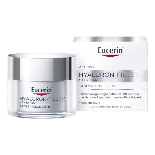 Eucerin Hyaluron-Filler, krem na dzień z kwasem hialuronowym do skóry suchej SPF 15, przeciwzmarszczkowy, 50 ml