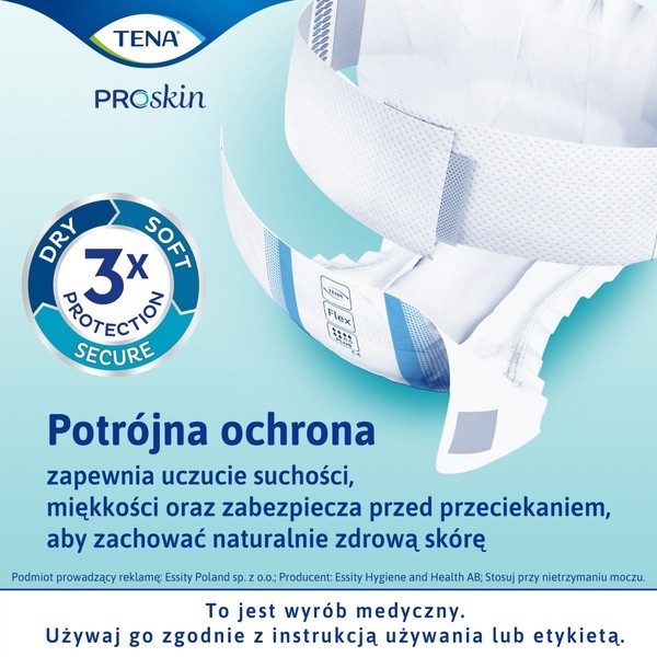 Tena ProSkin Flex Maxi, pieluchomajtki, rozmiar XL, 21 szt.