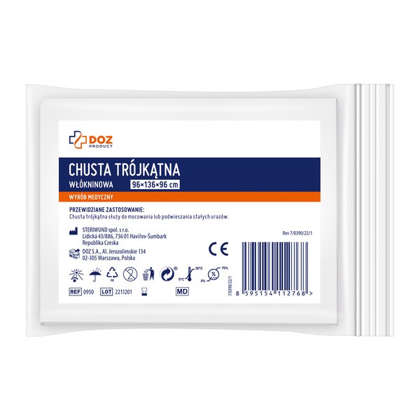 Zestaw 4x DOZ Product, chusta trójkątna, włókninowa, 1 szt.