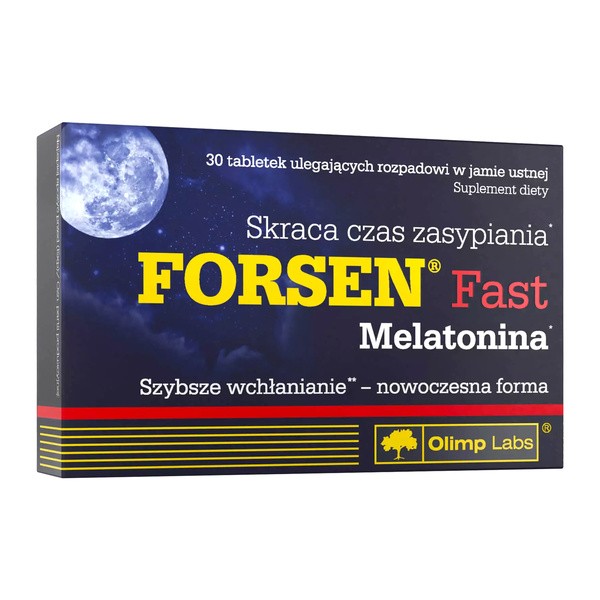 Olimp Forsen Fast Melatonina, tabletki ulegające rozpadowi w jamie ustnej, 30 szt.
