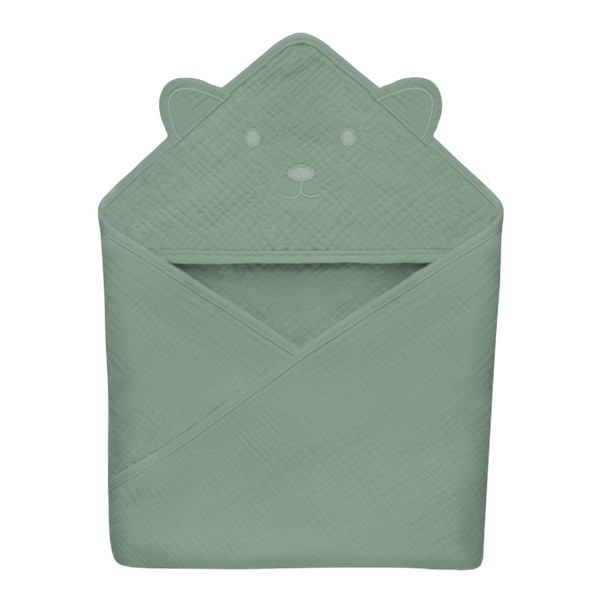 Lionelo, Muślinowy ręcznik kąpielowy, green forest, 1 szt.