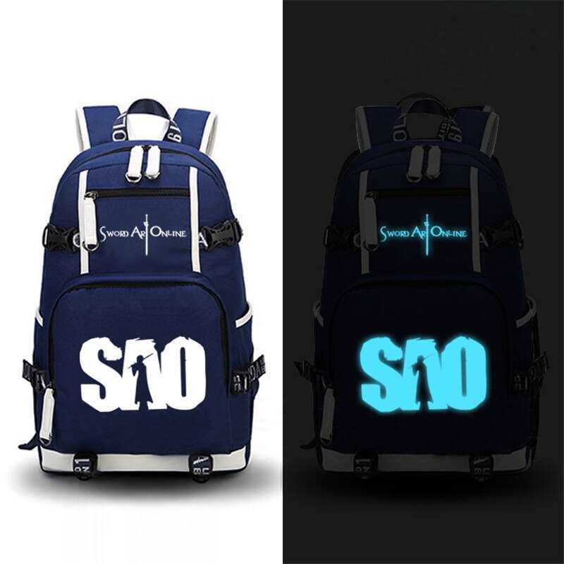 Sacs à dos scolaires pour adolescentes, imprimés légers, style Sword Art Online (SAO), style féminin, avec coque arrière en toile. Sacs pour ordinateur portable.