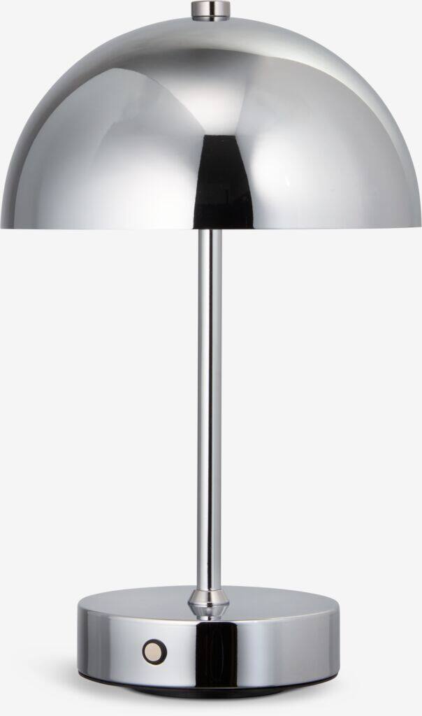 KENT KENT batteridrevet lampe Ø16xH25cm med timer, krom