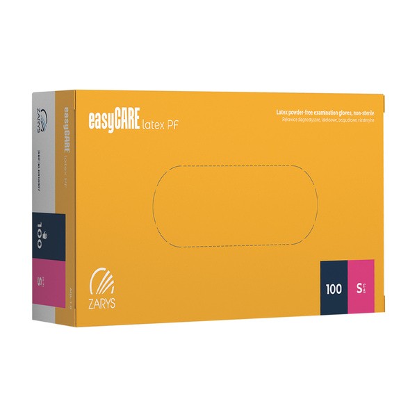 EasyCare Latex PF, bezpudrowe rękawice diagnostyczne, lateksowe, niejałowe, rozmiar S, 100 szt.