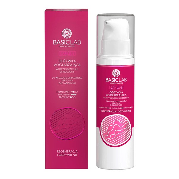BasicLab Capillus, wygładzająca odżywka do włosów puszących się, 250 ml