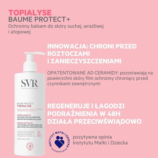 SVR Topialyse Baume Protect+, balsam do skóry atopowej i skłonnej do alergii, 400 ml