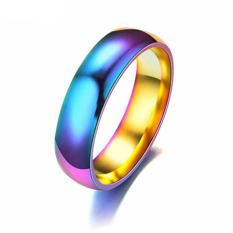 6mm klasyczna obraczka slubna dla kobiet mezczyzn Trendy kolorowe pierscienie ze stali nierdzewnej rozmiar US 6 13
