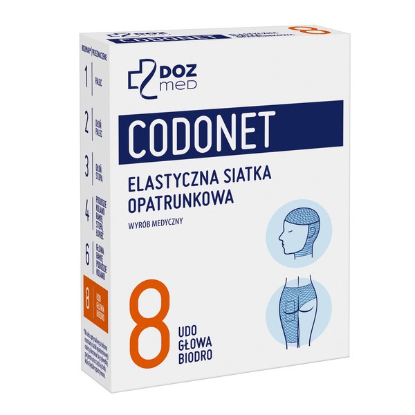 DOZ Med Codonet 8, siatka elastyczna opatrunkowa, na głowę, udo i biodro, 1 szt.