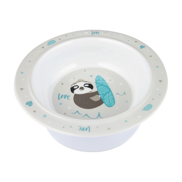 Canpol Babies Exotic Animals, miska z przyssawką melaminy, 4 m+, szara, 270 ml, 1 szt.