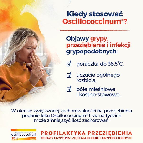 Oscillococcinum na przeziębienie i grypę, granulki, 30 pojemników jednodawkowych po 1 g