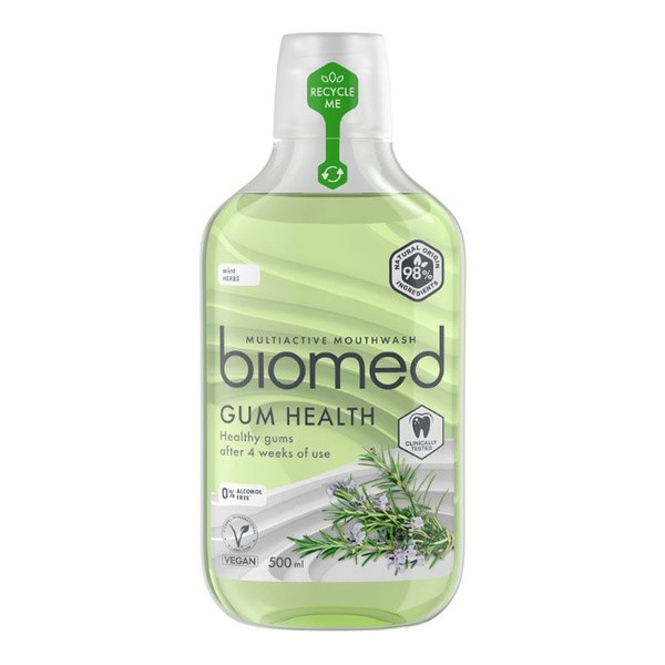 Biomed Well Gum, płyn do płukania jamy ustnej, miętowo-ziołowy, 500 ml