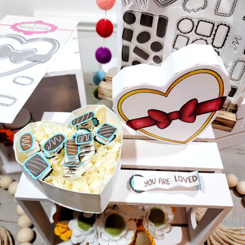 heartchocolates2stamp Clear Stamp  DOUBLE SET