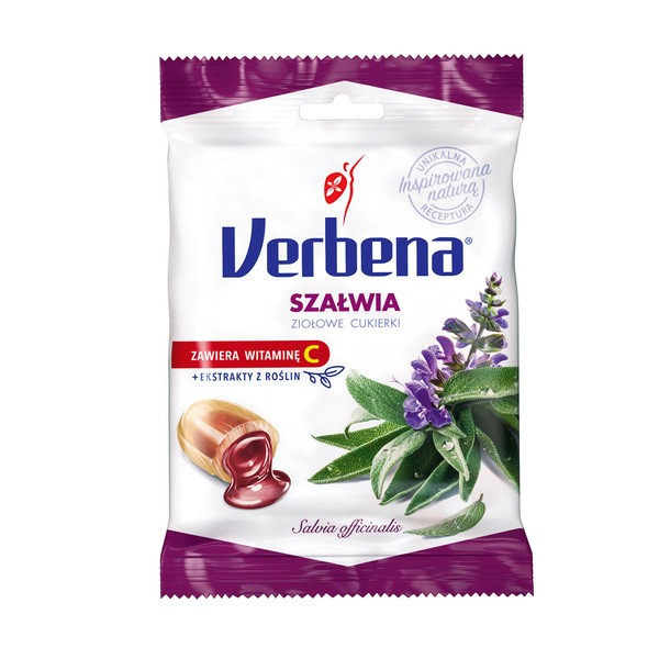 Verbena, cukierki ziołowe, szałwia, 60 g