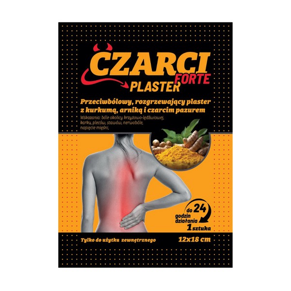 Czarci Forte Plaster, przeciwbólowy i rozgrzewający plaster z czarcim pazurem, 1 szt.