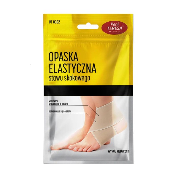 Pani Teresa, opaska elastyczna stawu skokowego, rozmiar S (z taśmą), 1 szt.