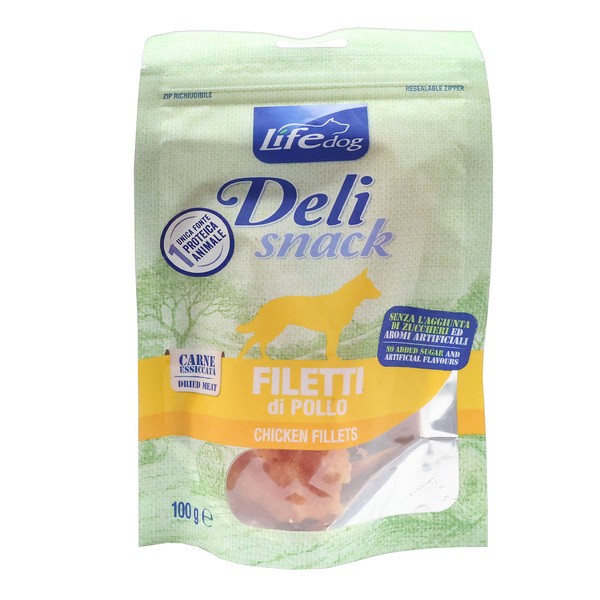Life Dog Deli Snack Chicken Fillets, suszone filety z kurczaka dla psów, 100 g