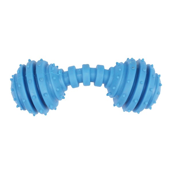 Pet Nova Dental Hantel, zabawka dla psa z gumy termoplastycznej, aromat miętowy, 12 cm, niebieski, 1 szt.