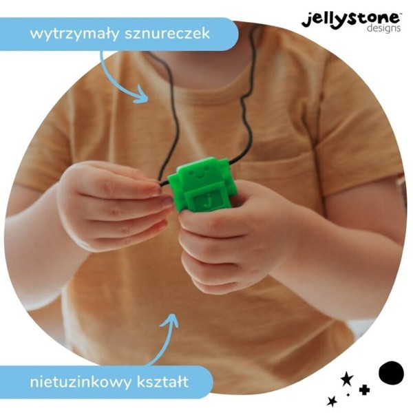 Jellystone Designs, gryzak terapeutyczny Zielony Robot, 1 szt.
