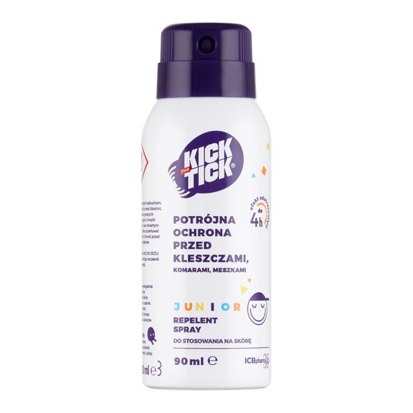 Kick the Tick Max Repelent Plus JUNIOR, aerozol przeciw komarom, meszkom i kleszczom, 90 ml