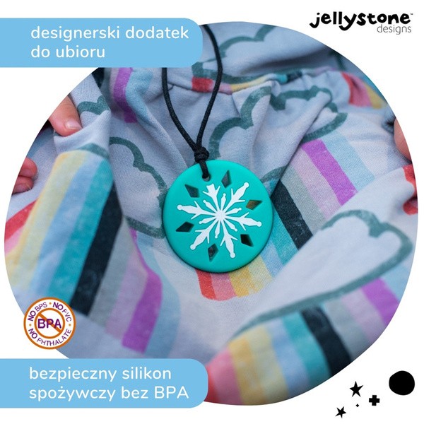Jellystone Designs, gryzak terapeutyczny Turkusowy Płatek Śniegu, 1 szt.