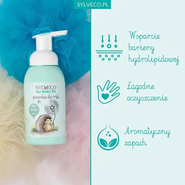 Sylveco dla dzieci 3+, borówkowa pianka do rąk, 290 ml