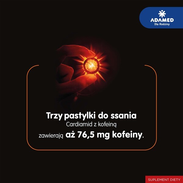 Cardiamid z kofeiną, pastylki do ssania, smak cytrusowy, 8 szt.