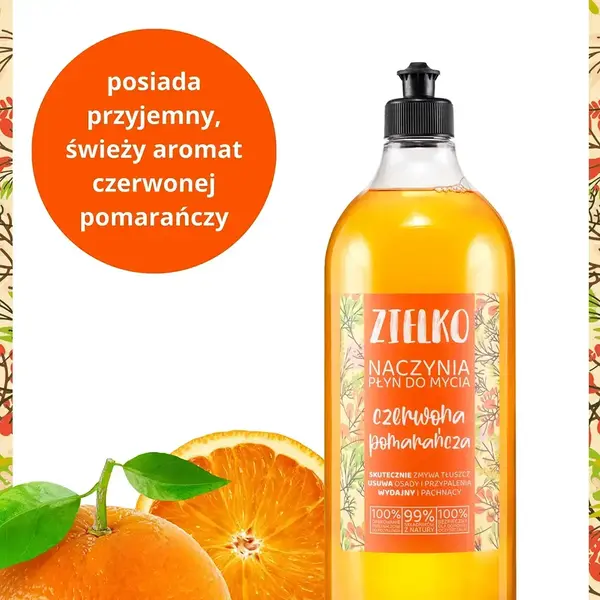 Zielko, Płyn do mycia naczyń, pomarańcza, 1000 ml