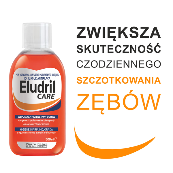 Eludril Care, płyn do codziennej higieny jamy ustnej, 500 ml