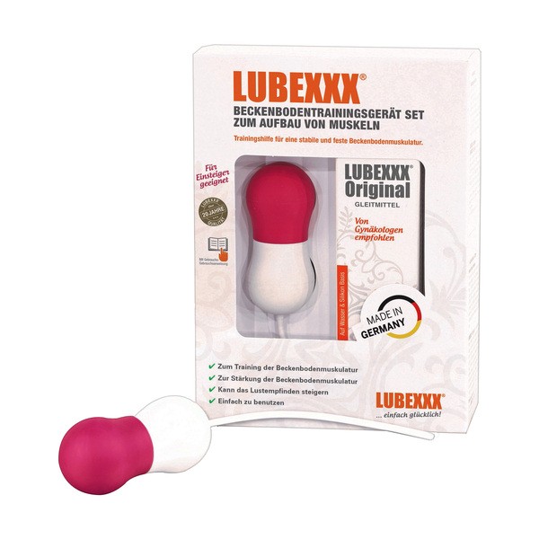 Lubexxx, zestaw do ćwiczeń mięśni dna miednicy dla początkujących, żel + ciężarki