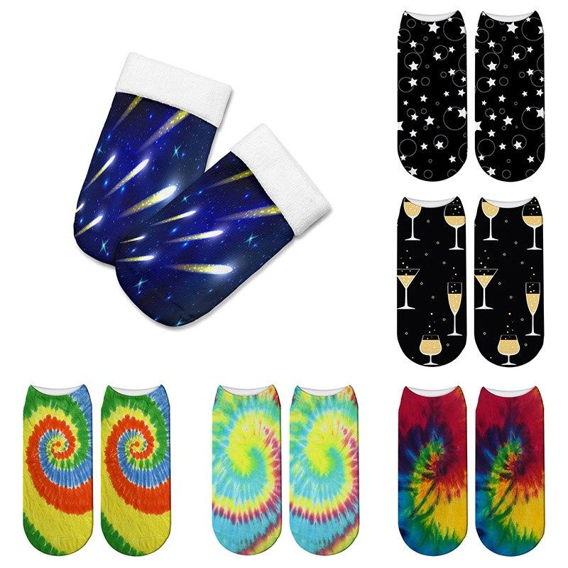 Harajuku urocze wzorzyste skarpetki damskie z kreskówkowym kubkiem bawełniane fajne krótkie skarpetki hipsterskie deskorolka kostki kolorowe zabawne skarpetki damskie