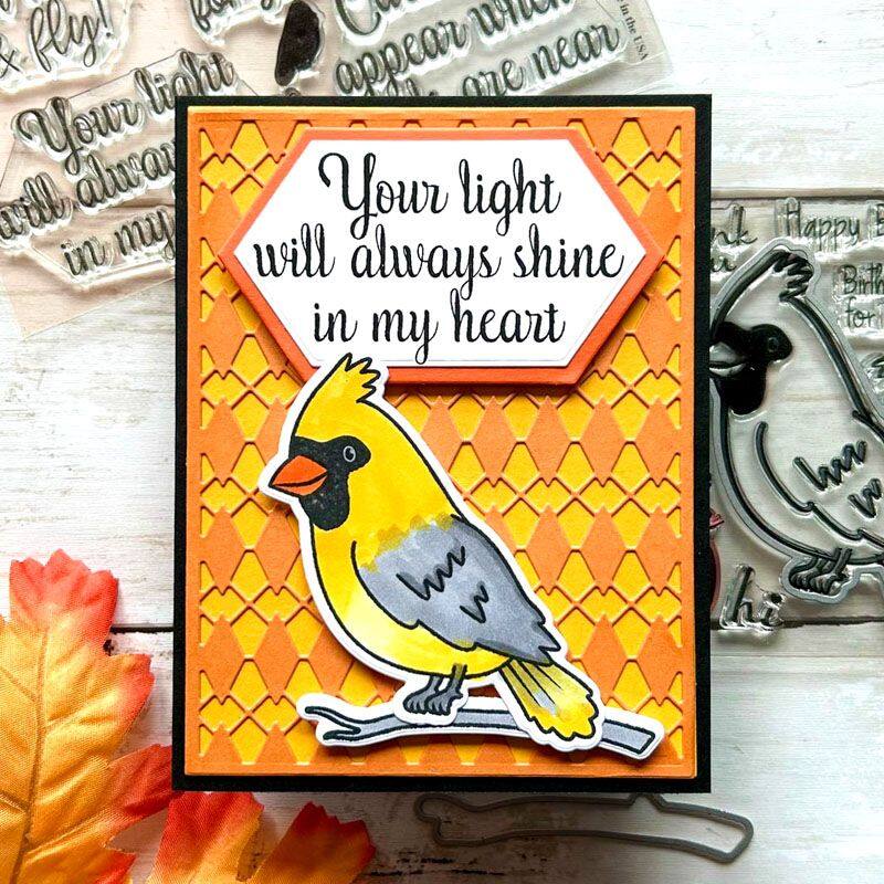 Winter Bird Sayings Clear Stamp Set of 8