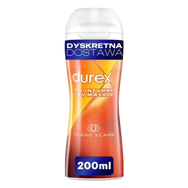 Durex 2w1, żel intymny i do masażu z kwiatem Ylang Ylang, 200 ml