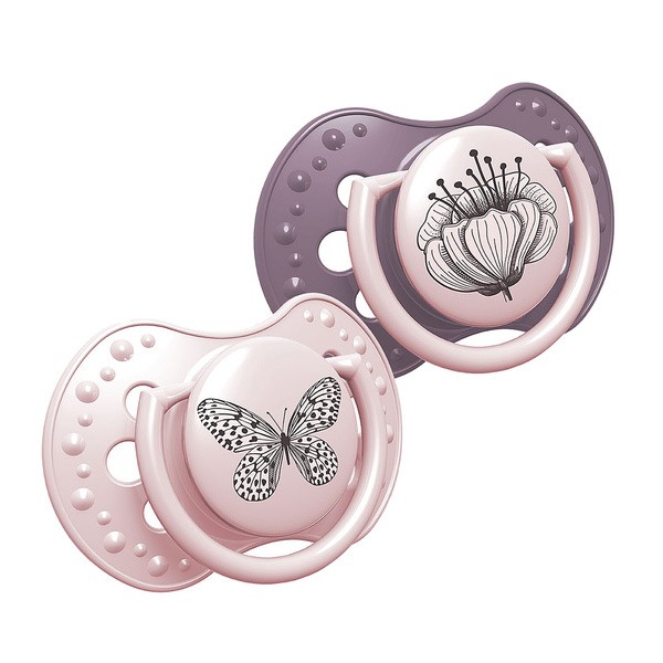 Lovi Botanic girl, smoczek uspokajający, dynamiczny, 3-6 miesięcy, 2 szt.