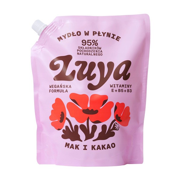 Luya, mydło do rąk w płynie Mak i Kakao, uzupełnienie, 800 ml