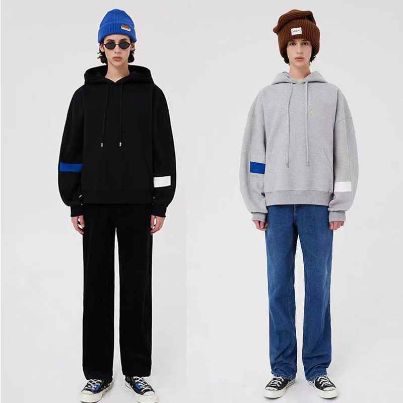 Bluzy z kapturem z haftem Cracked Letters, męskie i damskie, casualowe, z podwójnym ściegiem, z kapturem i splotem