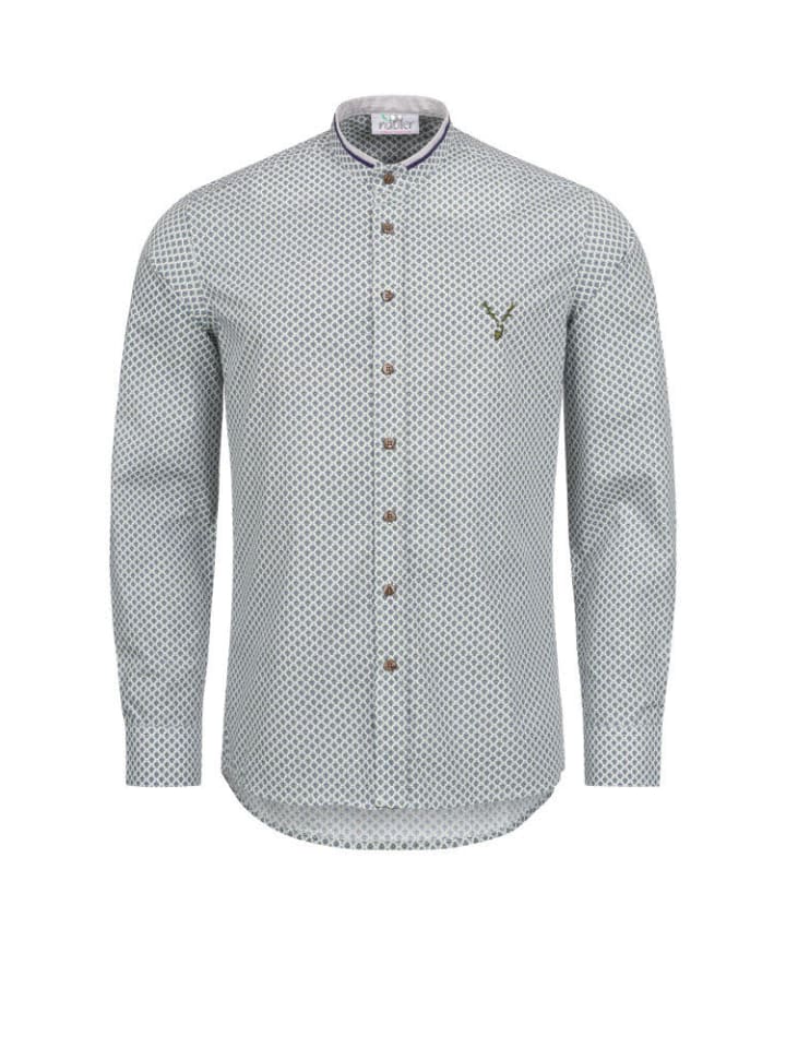 Nübler Trachtenhemd langarm Johann in Weiß-Grün günstig kaufen