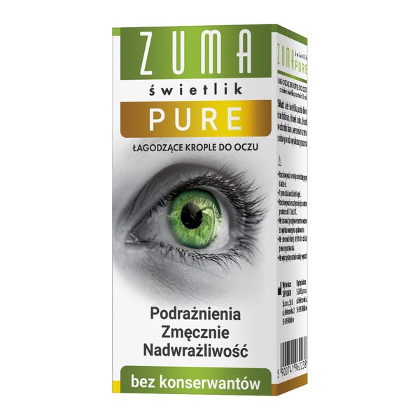 Zuma Świetlik Pure, krople do oczu bez konserwantów, 10 ml