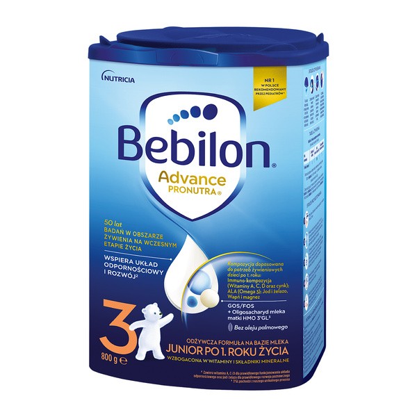 Bebilon Advance Pronutra 3, Junior, formuła na bazie mleka po 1. roku życia, proszek, 800 g