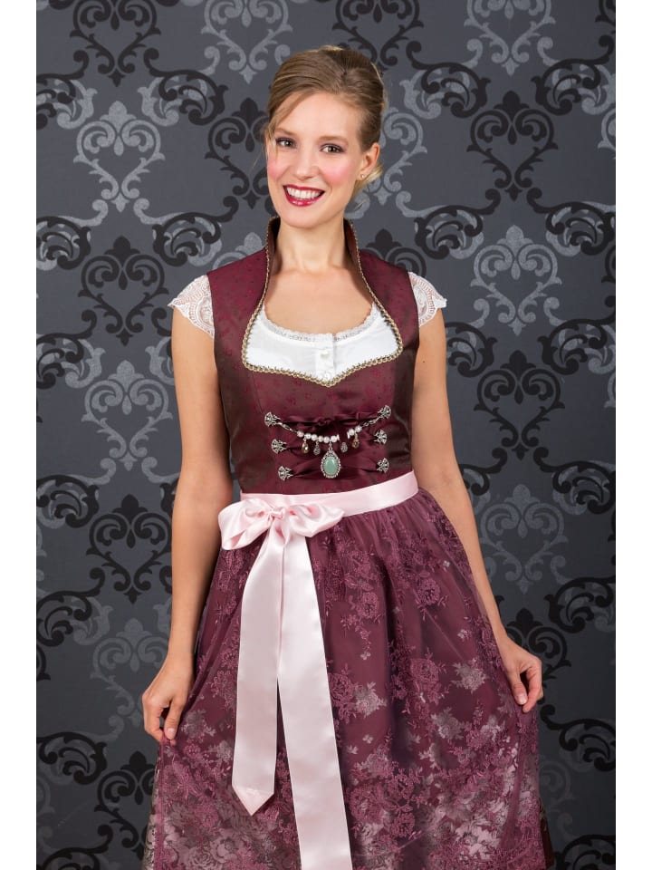 Edelnice Midi Dirndl 2-teilig Stella in bordeaux günstig kaufen