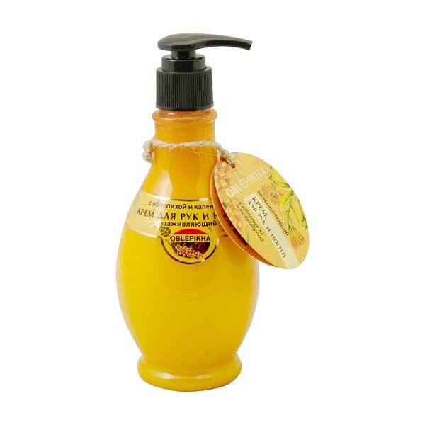 Oblepikha, krem do rąk i paznokci z olejem rokitnikowym i nagietkiem, 275 ml