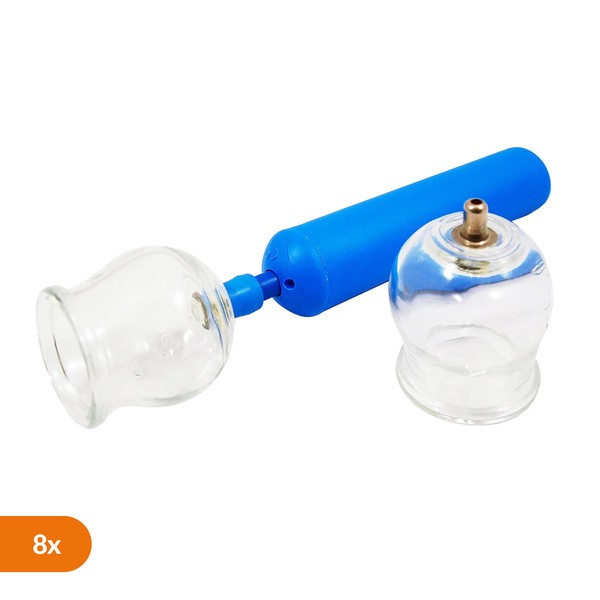 Med Plus, bezogniowe bańki lekarskie, 8 szt. + pompka