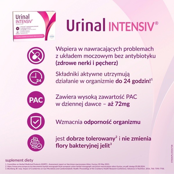 Urinal Intensiv, tabletki, Solidago virgaurea, 20 szt.