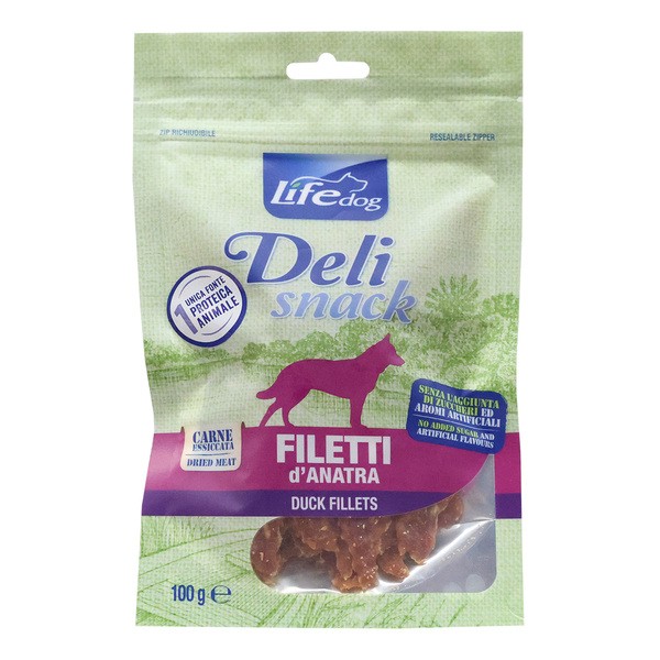 Life Dog Deli Snack Duck Fillets, suszone filety z kaczki dla psów, 100 g