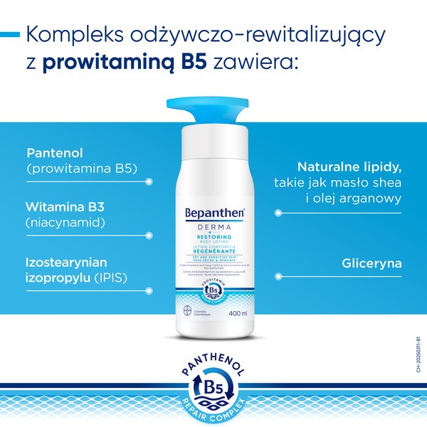 Bepanthen Derma, balsam nawilżająco-odżywczy do ciała, 400 ml